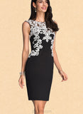 Monique Bodycon Scoop Knee-Length Lace Jersey Cocktail Dress UKP0021176