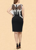 Monique Bodycon Scoop Knee-Length Lace Jersey Cocktail Dress UKP0021176