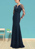 Marcie Trumpet/Mermaid Scoop Floor-Length Chiffon Evening Dress With Beading Pleated Sequins UKP0021183