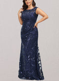 Britney Sheath/Column Scoop Floor-Length Sequin Evening Dress With Pleated UKP0021190