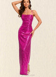 Amya Sheath/Column Cowl Floor-Length Sequin Prom Dresses With Sequins UKP0021197