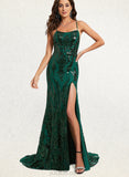 Jess Trumpet/Mermaid Scoop Sweep Train Sequin Prom Dresses With Sequins UKP0021224