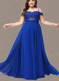 Litzy A-line Off the Shoulder Sweetheart Floor-Length Chiffon Prom Dresses With Beading Sequins UKP0021231