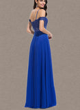 Litzy A-line Off the Shoulder Sweetheart Floor-Length Chiffon Prom Dresses With Beading Sequins UKP0021231