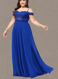 Litzy A-line Off the Shoulder Sweetheart Floor-Length Chiffon Prom Dresses With Beading Sequins UKP0021231