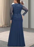 Valery Sheath/Column V-Neck Floor-Length Chiffon Sequin Evening Dress UKP0021286