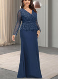 Valery Sheath/Column V-Neck Floor-Length Chiffon Sequin Evening Dress UKP0021286