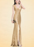 Kirsten Trumpet/Mermaid V-Neck Floor-Length Sequin Evening Dress UKP0021308