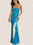 Tamara Sheath/Column Square Floor-Length Sequin Prom Dresses With Sequins UKP0021309