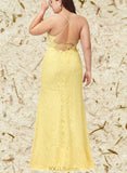 Justice Sheath/Column V-Neck Floor-Length Lace Prom Dresses With Rhinestone UKP0021346