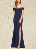 Zaria Trumpet/Mermaid Off the Shoulder Floor-Length Stretch Crepe Evening Dress UKP0021354