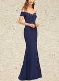 Zaria Trumpet/Mermaid Off the Shoulder Floor-Length Stretch Crepe Evening Dress UKP0021354