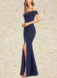 Zaria Trumpet/Mermaid Off the Shoulder Floor-Length Stretch Crepe Evening Dress UKP0021354