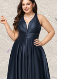 Tessa A-line V-Neck Floor-Length Prom Dresses UKP0021382