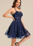 Dahlia A-line Scoop Short/Mini Lace Homecoming Dress UKP0021387