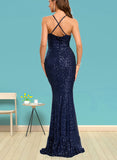 Kirsten Sheath/Column Floor-Length Sequin Prom Dresses With Sequins UKP0021391