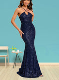 Kirsten Sheath/Column Floor-Length Sequin Prom Dresses With Sequins UKP0021391