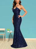 Kirsten Sheath/Column Floor-Length Sequin Prom Dresses With Sequins UKP0021391