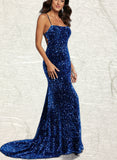 Janice Trumpet/Mermaid Square Floor-Length Sequin Prom Dresses UKP0021399