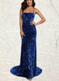 Janice Trumpet/Mermaid Square Floor-Length Sequin Prom Dresses UKP0021399