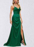 Kailey Trumpet/Mermaid Cowl Sweep Train Silky Satin Prom Dresses UKP0021418