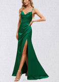 Kailey Trumpet/Mermaid Cowl Sweep Train Silky Satin Prom Dresses UKP0021418