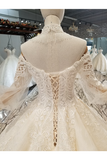 Count Train Princess Wedding Dresses Sweetheart Long Sleeves Ball Gown Wedding SJSPJ37M9KE