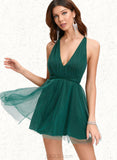 Priscilla A-line V-Neck Short/Mini Tulle Homecoming Dress UKP0021447