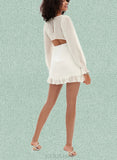 Annika Sheath/Column V-Neck Short/Mini Chiffon Homecoming Dress With Cascading Ruffles UKP0021452