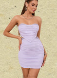 Hedda Bodycon Sweetheart Short/Mini Spandex Homecoming Dress With Ruffle UKP0021464