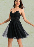 Brielle A-line V-Neck Short/Mini Tulle Homecoming Dress UKP0021471