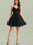 Brielle A-line V-Neck Short/Mini Tulle Homecoming Dress UKP0021471