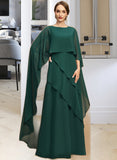 Leah A-line Scoop Floor-Length Chiffon Mother of the Bride Dress UKP0021696