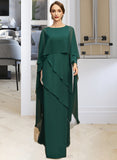 Leah A-line Scoop Floor-Length Chiffon Mother of the Bride Dress UKP0021696