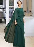 Leah A-line Scoop Floor-Length Chiffon Mother of the Bride Dress UKP0021696