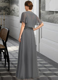 Aliya A-line Scoop Illusion Floor-Length Chiffon Lace Mother of the Bride Dress With Sequins UKP0021921