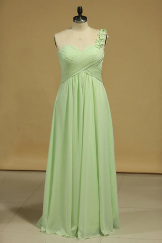 New Arrival One Shoulder Bridesmaid Dress Chiffon A Line