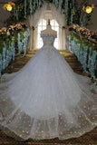 Floral Wedding Dresses Lace Up Off The Shoulder With Appliques And Handmade Flowers