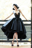 Asymmetrical Prom Dresses A Line Spaghetti Straps Satin Zipper Up