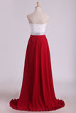 Chiffon With Applique And Beads Prom Dresses Sweetheart A Line