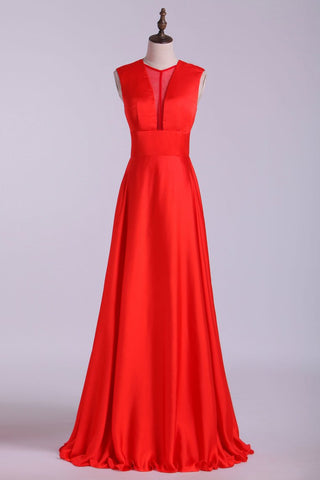 New V-Neck Prom Dresses A-Line Chiffon Floor-Length