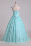 Quinceanera Dresses Pleated Bodice Sweetheart Ball Gown Floor-Length