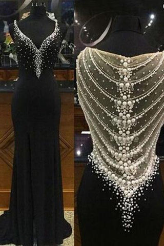 Mermaid Black Long Charming Evening Dress Formal Women Dress Prom Dresses JS97