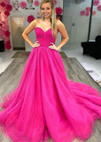 Strapless A Line Sweetheart Evening Dresses Formal Dresses Tulle Long Prom Dresses