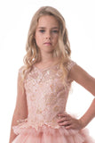 Tulle Scoop With Beads Flower Girl Dresses A Line Sweep Train