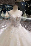 New Arrival Wedding Dresses Tulle Wedding Dresses Scoop Neckline With Beading Handmade Flowers