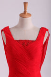 Red Evening Dresses Scoop Mermaid/Trumpet Red Sweep Train