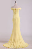 New Arrival Mermaid Boat Neck Evening Dresses Spandex Floor Length