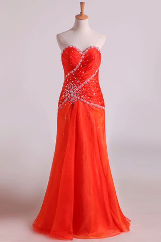 Sweetheart A Line Chiffon Evening Dresses With Beading