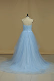 Simple Prom Dresses A-Line Sweetheart Floor-Length Tulle